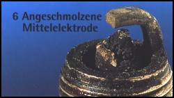 Zündkerze mit angeschmolzener Mittelelektrode Zündkerze mit angeschmolzener Mittelelektrode